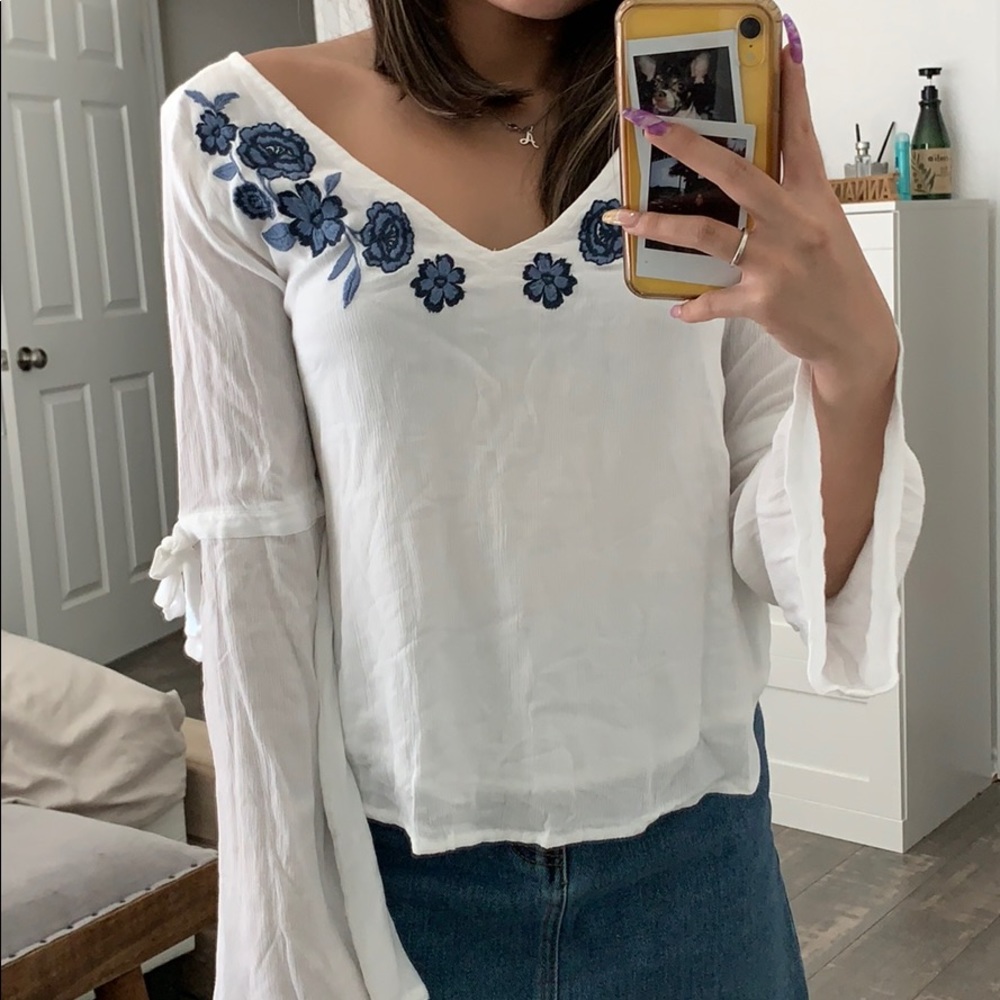 Hollister Embroidered Top
